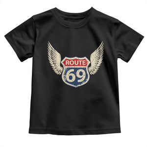 Vintage Route 69 Highway Road Trip Sign Toddler T Shirt TS11 Black Print Your Wear