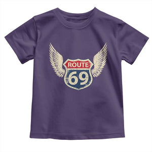 Vintage Route 69 Highway Road Trip Sign Toddler T Shirt TS11 Purple Print Your Wear