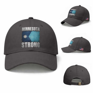 Minnesota Strong Baseball Cap MN State Pride Community Resistance TS11 Baseball Cap Universal Fit Dark Gray Print Your Wear