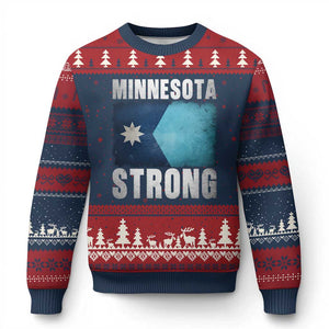 Minnesota Strong Ugly Christmas Sweater MN State Pride Community Resistance TS11 Navy Red Print Your Wear