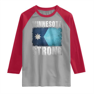 Minnesota Strong Raglan Shirt MN State Pride Community Resistance TS11 Sport Gray Red Print Your Wear