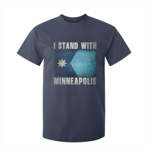 I Stand With Minneapolis T Shirt For Kid Social Justice and Immigration Protest MN Flag TS11 Navy Print Your Wear