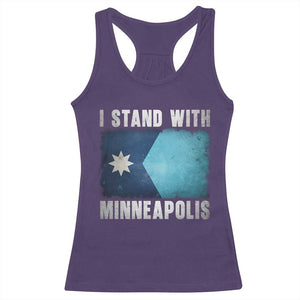 I Stand With Minneapolis Racerback Tank Top Social Justice and Immigration Protest MN Flag TS11 Purple Print Your Wear