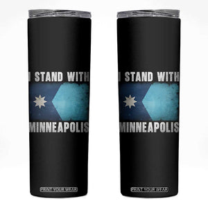 I Stand With Minneapolis Skinny Tumbler Social Justice and Immigration Protest MN Flag TS11 Black Print Your Wear