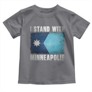 I Stand With Minneapolis Toddler T Shirt Social Justice and Immigration Protest MN Flag TS11 Charcoal Print Your Wear