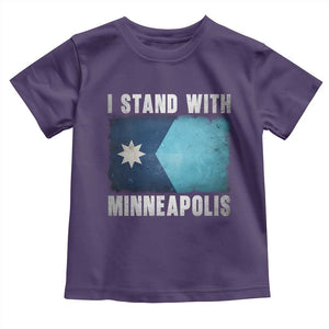 I Stand With Minneapolis Toddler T Shirt Social Justice and Immigration Protest MN Flag TS11 Purple Print Your Wear