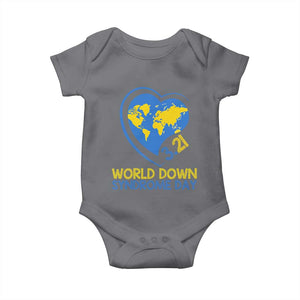World Down Syndrome Day March 21 World Heart Baby Onesie TS11 Charcoal Print Your Wear