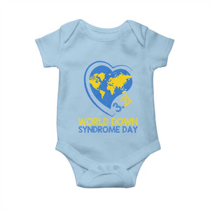 World Down Syndrome Day March 21 World Heart Baby Onesie TS11 Light Blue Print Your Wear