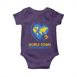 World Down Syndrome Day March 21 World Heart Baby Onesie TS11 Purple Print Your Wear