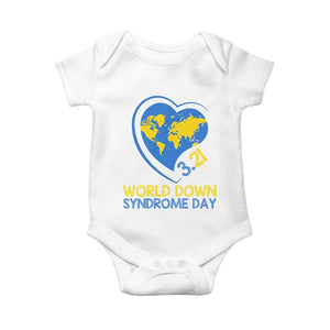World Down Syndrome Day March 21 World Heart Baby Onesie TS11 White Print Your Wear