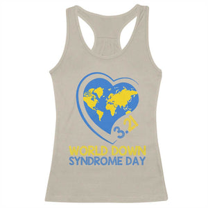 World Down Syndrome Day March 21 World Heart Racerback Tank Top TS11 Sand Print Your Wear