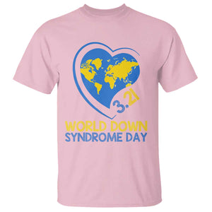 World Down Syndrome Day March 21 World Heart T Shirt TS11 Light Pink Print Your Wear