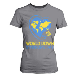 World Down Syndrome Day March 21 World Heart T Shirt For Women TS11 Charcoal Print Your Wear
