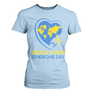 World Down Syndrome Day March 21 World Heart T Shirt For Women TS11 Light Blue Print Your Wear