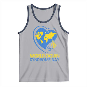 World Down Syndrome Day March 21 World Heart Tank Top TS11 Athletic Heather Navy Print Your Wear
