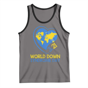 World Down Syndrome Day March 21 World Heart Tank Top TS11 Deep Heather Black Print Your Wear