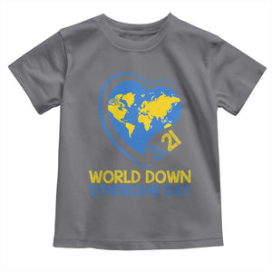 World Down Syndrome Day March 21 World Heart Toddler T Shirt TS11 Charcoal Print Your Wear