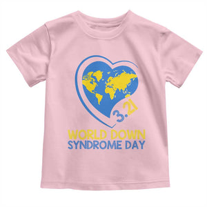 World Down Syndrome Day March 21 World Heart Toddler T Shirt TS11 Light Pink Print Your Wear