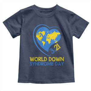 World Down Syndrome Day March 21 World Heart Toddler T Shirt TS11 Navy Print Your Wear