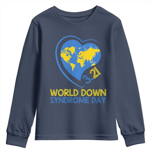 World Down Syndrome Day March 21 World Heart Youth Sweatshirt TS11 Navy Print Your Wear
