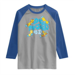 Rock Your Socks Raglan Shirt Down Syndrome Awareness March 21 TS11 Sport Gray Royal Print Your Wear