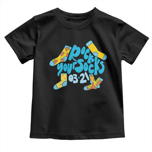 Rock Your Socks Toddler T Shirt Down Syndrome Awareness March 21 TS11 Black Print Your Wear