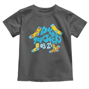 Rock Your Socks Toddler T Shirt Down Syndrome Awareness March 21 TS11 Dark Heather Print Your Wear