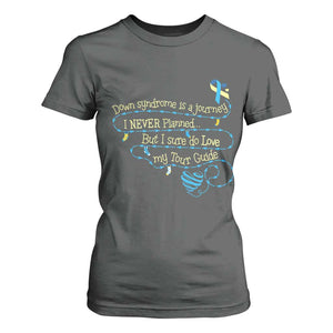 Down Syndrome Awareness T Shirt For Women Down Syndrome Is A Journey I Never Planned TS11 Dark Heather Print Your Wear