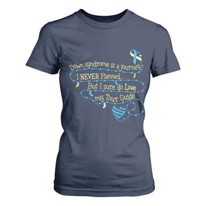 Down Syndrome Awareness T Shirt For Women Down Syndrome Is A Journey I Never Planned TS11 Navy Print Your Wear
