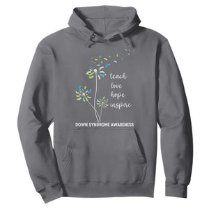 Down Syndrome Awareness Hoodie Teach Love Hope Inspire Socks Dandelion TS11 Charcoal Print Your Wear