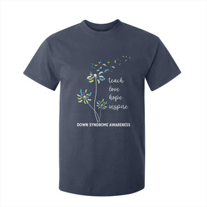 Down Syndrome Awareness T Shirt For Kid Teach Love Hope Inspire Socks Dandelion TS11 Navy Print Your Wear