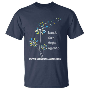Down Syndrome Awareness T Shirt Teach Love Hope Inspire Socks Dandelion TS11 Navy Print Your Wear