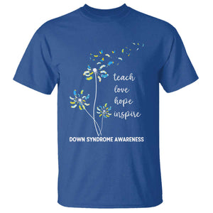 Down Syndrome Awareness T Shirt Teach Love Hope Inspire Socks Dandelion TS11 Royal Blue Print Your Wear
