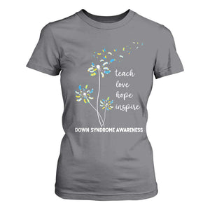Down Syndrome Awareness T Shirt For Women Teach Love Hope Inspire Socks Dandelion TS11 Charcoal Print Your Wear