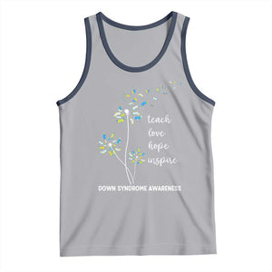 Down Syndrome Awareness Tank Top Teach Love Hope Inspire Socks Dandelion TS11 Athletic Heather Navy Print Your Wear