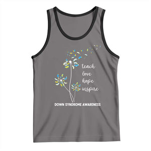 Down Syndrome Awareness Tank Top Teach Love Hope Inspire Socks Dandelion TS11 Deep Heather Black Print Your Wear