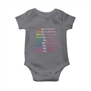 National Women's History Month Baby Onesie Lead Like Tubman Challenge Like Parks TS11 Charcoal Print Your Wear