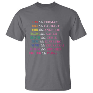 National Women's History Month T Shirt Lead Like Tubman Challenge Like Parks TS11 Charcoal Print Your Wear