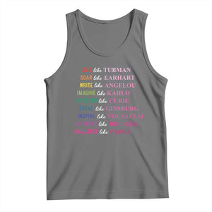 National Women's History Month Tank Top Lead Like Tubman Challenge Like Parks TS11 Black Heather Print Your Wear