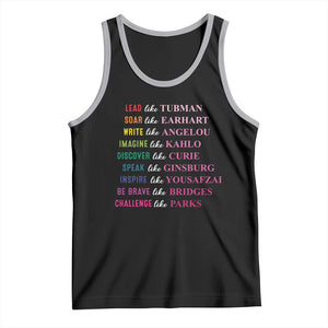 National Women's History Month Tank Top Lead Like Tubman Challenge Like Parks TS11 Black Athletic Heather Print Your Wear