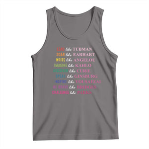 National Women's History Month Tank Top Lead Like Tubman Challenge Like Parks TS11 Deep Heather Print Your Wear
