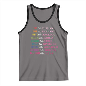 National Women's History Month Tank Top Lead Like Tubman Challenge Like Parks TS11 Deep Heather Black Print Your Wear