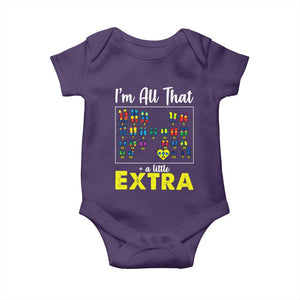 Im All That A Little Extra Down Syndrome Awareness Day Baby Onesie TS11 Purple Print Your Wear