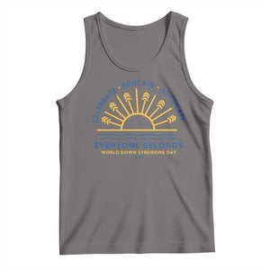 World Down Syndrome Day Tank Top Celebrate Educate Advocate Everyone Belongs Sunshine TS11 Deep Heather Print Your Wear