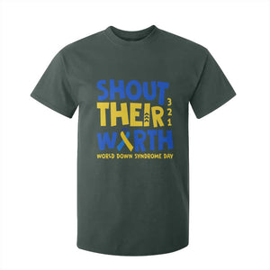 Shout Their Worth World Down Syndrome Day T Shirt For Kid TS11 Dark Forest Green Print Your Wear