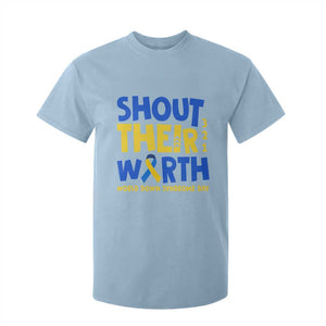 Shout Their Worth World Down Syndrome Day T Shirt For Kid TS11 Light Blue Print Your Wear