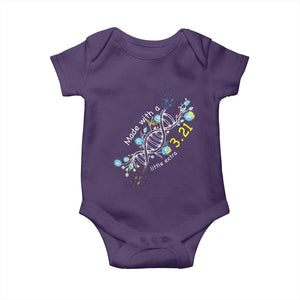 World Down Syndrome Day Made With A Little Extra Baby Onesie March 21 DNA Flower TS11 Purple Print Your Wear