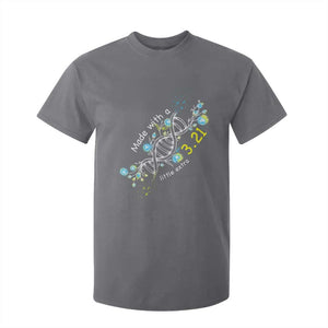 World Down Syndrome Day Made With A Little Extra T Shirt For Kid March 21 DNA Flower TS11 Charcoal Print Your Wear