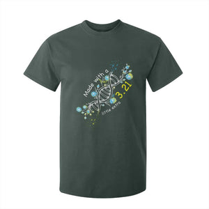 World Down Syndrome Day Made With A Little Extra T Shirt For Kid March 21 DNA Flower TS11 Dark Forest Green Print Your Wear