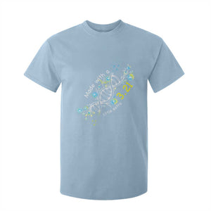World Down Syndrome Day Made With A Little Extra T Shirt For Kid March 21 DNA Flower TS11 Light Blue Print Your Wear
